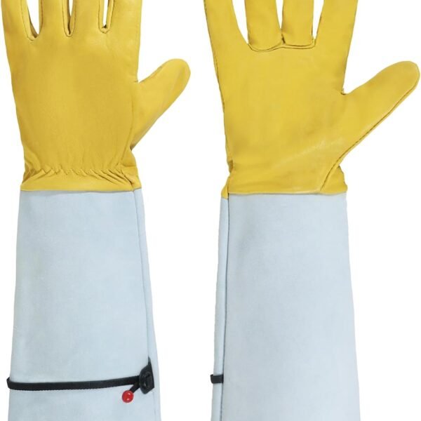 Rose Pruning Gardening Gloves for Men Women, Thorn Proof Forearm Protection Leather Garden Gloves, Gardening Gifts for Gardeners