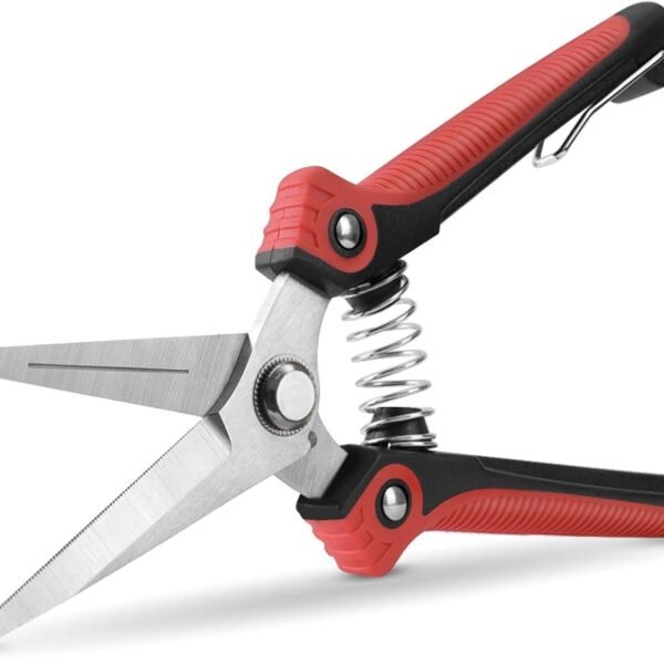 Pruning Scissors, Professional Garden Shears   Straight Stainless Steel Blades   Sharp Gardening Hand Pruner for Garden Harvesting Fruits, Vegetables, Trimming Flowers and Plants, 8 1IN(Red)