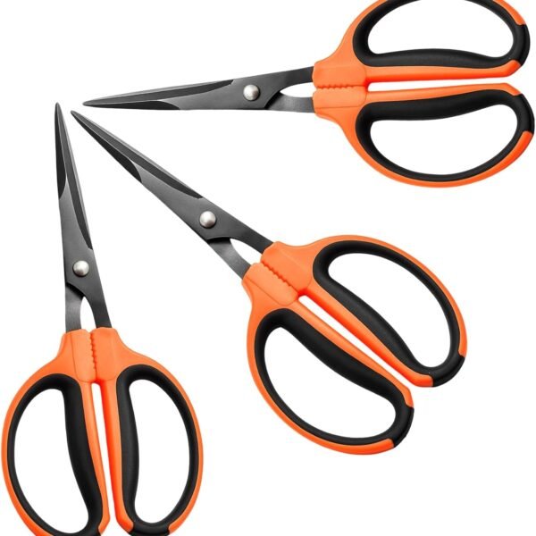 3 Packs Trimming Scissors Teflon Coated Non Stick Blades Pruning Shears Gardening Hand Pruning Snips with Straight Stainless Steel Precision Blade