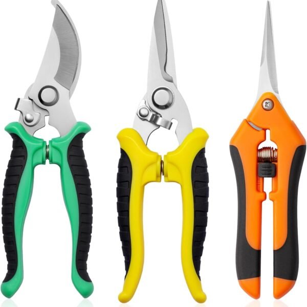 Garden Pruning Shears 3 Pack Gardening Shears Garden Scissors Stainless Steel Plant Flower Scissors Clippers Pruning Shears