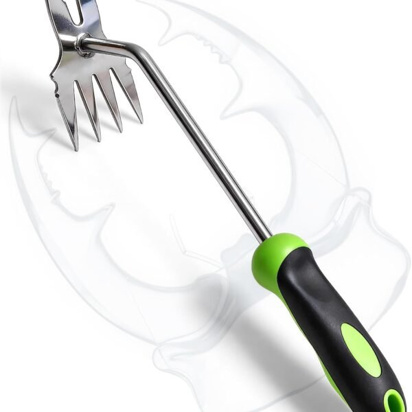 Hand Weeder Puller Tool, Heavy Duty Stainless Steel Root Removal Tool with Ergonomic Non Slip Handle, Manual Dandelion Remover for Garden Lawn Yard, Handheld Weeding Tool for Deep Roots, 1 Pack