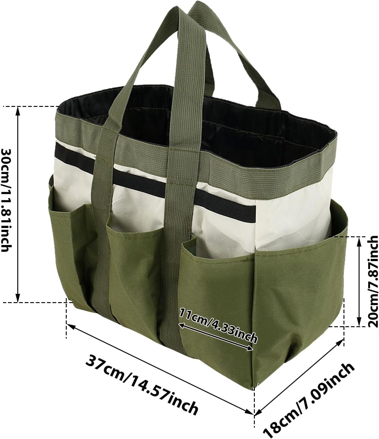 Garden Tool Holder Bag With 8 Pockets, Elastic Straps, And Sturdy Handles, Heavy Duty Oxford Organizer Keeps Gardening Tools Neat And Accessible, Ideal for Men And Women (1 PC) Image 2