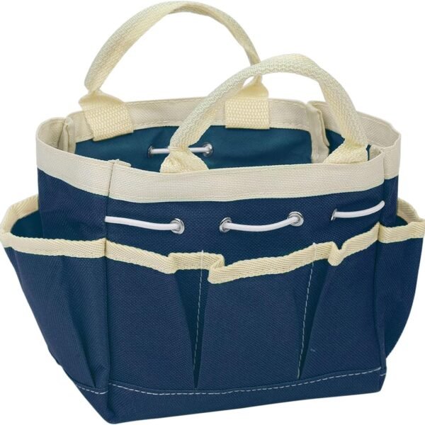 Tool Bag 5 9" x 3 94" x 5 9" Large Oxford Waterproof with Pockets Garden Tote Bag Gardening Plant Tool Organizer Storage Carrier Store for Outdoor Women Men, Dark Blue