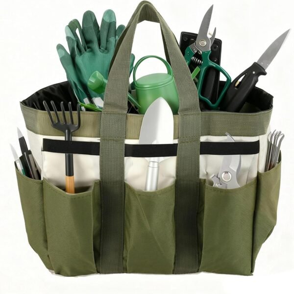 Garden Tool Holder Bag With 8 Pockets, Elastic Straps, And Sturdy Handles, Heavy Duty Oxford Organizer Keeps Gardening Tools Neat And Accessible, Ideal for Men And Women (1 PC)