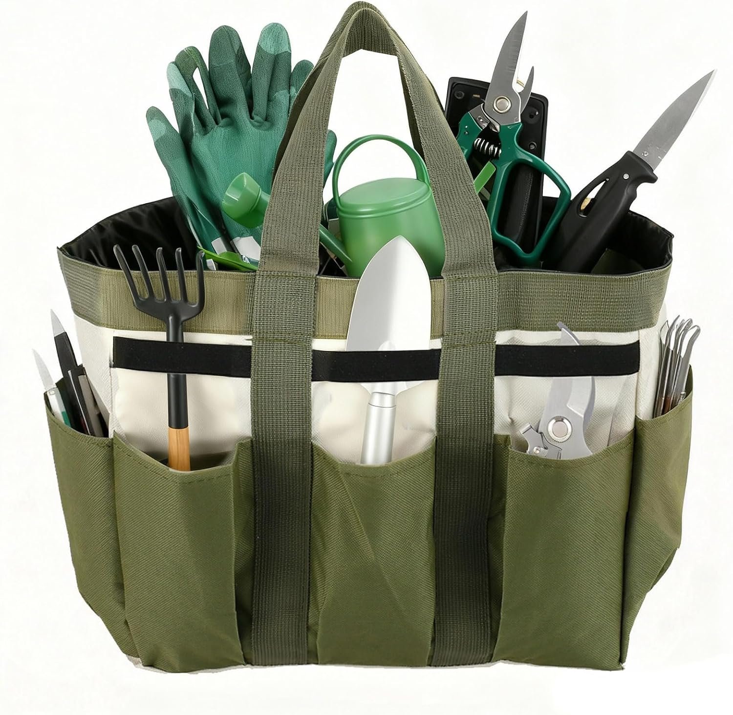 Garden Tool Holder Bag With 8 Pockets, Elastic Straps, And Sturdy Handles, Heavy Duty Oxford Organizer Keeps Gardening Tools Neat And Accessible, Ideal for Men And Women (1 PC)