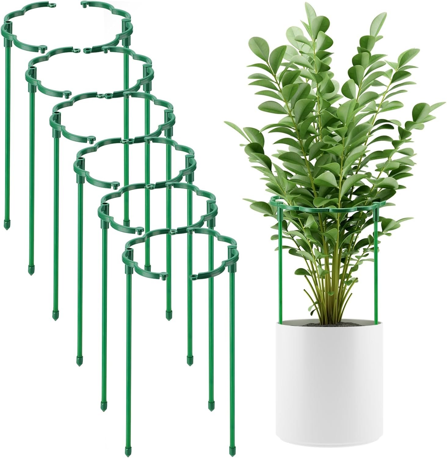 12 Pack Plant Support Stakes Sets Versatile Plant Cages, Stackable Garden Flower Support, Small Plant Stakes for Indoor Plants,Tomato,Monstera, Peony, Hydrangea, Climbing Plants