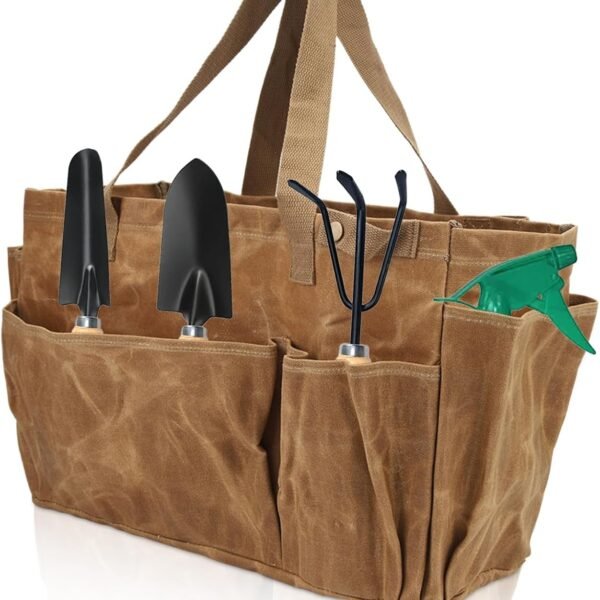 Gardening Tote Bag Garden Tool Bag Waterproof Large Capacity Garden Tote Organizer Bag Gardening Tool Kit Holder Canvas Bag