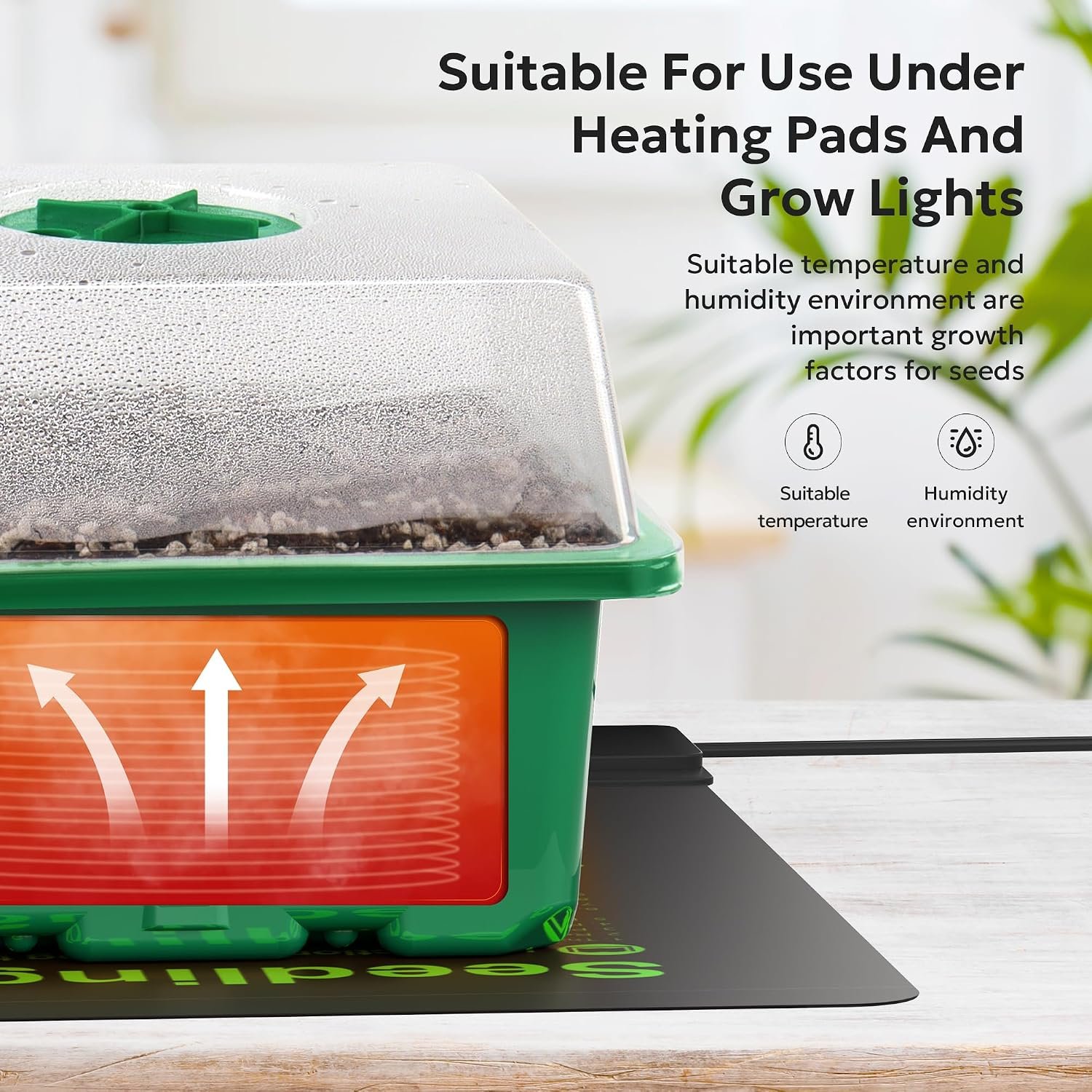 10 Pack Seed Starter Tray, 120Cell Stater Kit with Humidity Dome Green Image 2