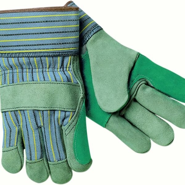 Split cowhide leather gloves with double layer palm and 2 5 inch cuff