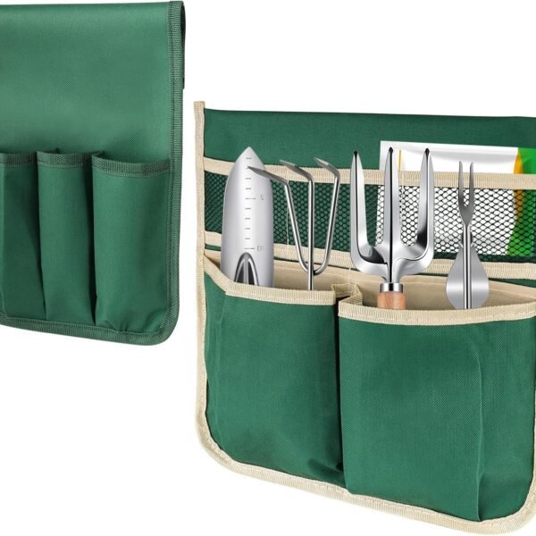2 Pack Garden Pouches for Kneeler, Portable Tool Storage Bags Oxford Multiple Storage Pockets Organizer for Outdoor Gardening Kneeling Stool