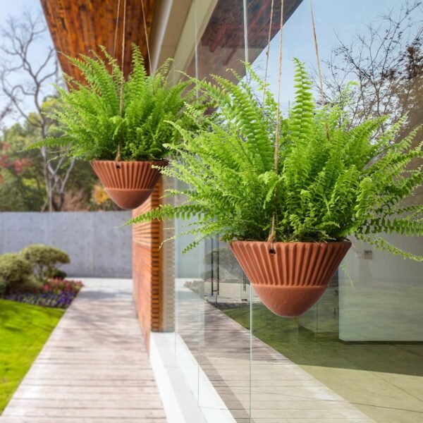 Hanging Planters for Indoor Plants,Terracotta Hanging Planter,Ceramic Plant Pots,Hanging Basket, Planters for Outdoor Plants,Set of 2 Flower Pots, Terracotta Color